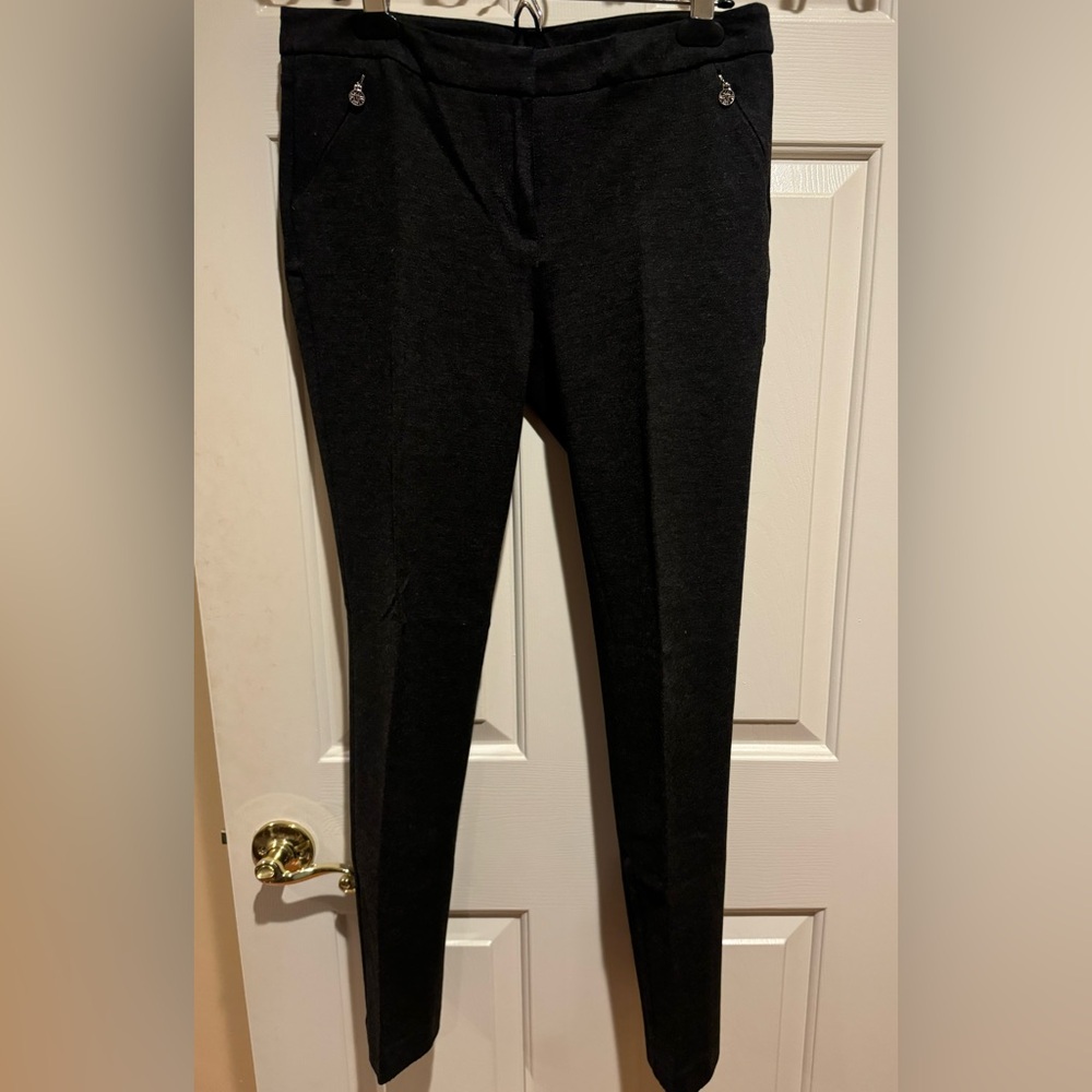 Anne Klein pull on ponte pants in dark grey